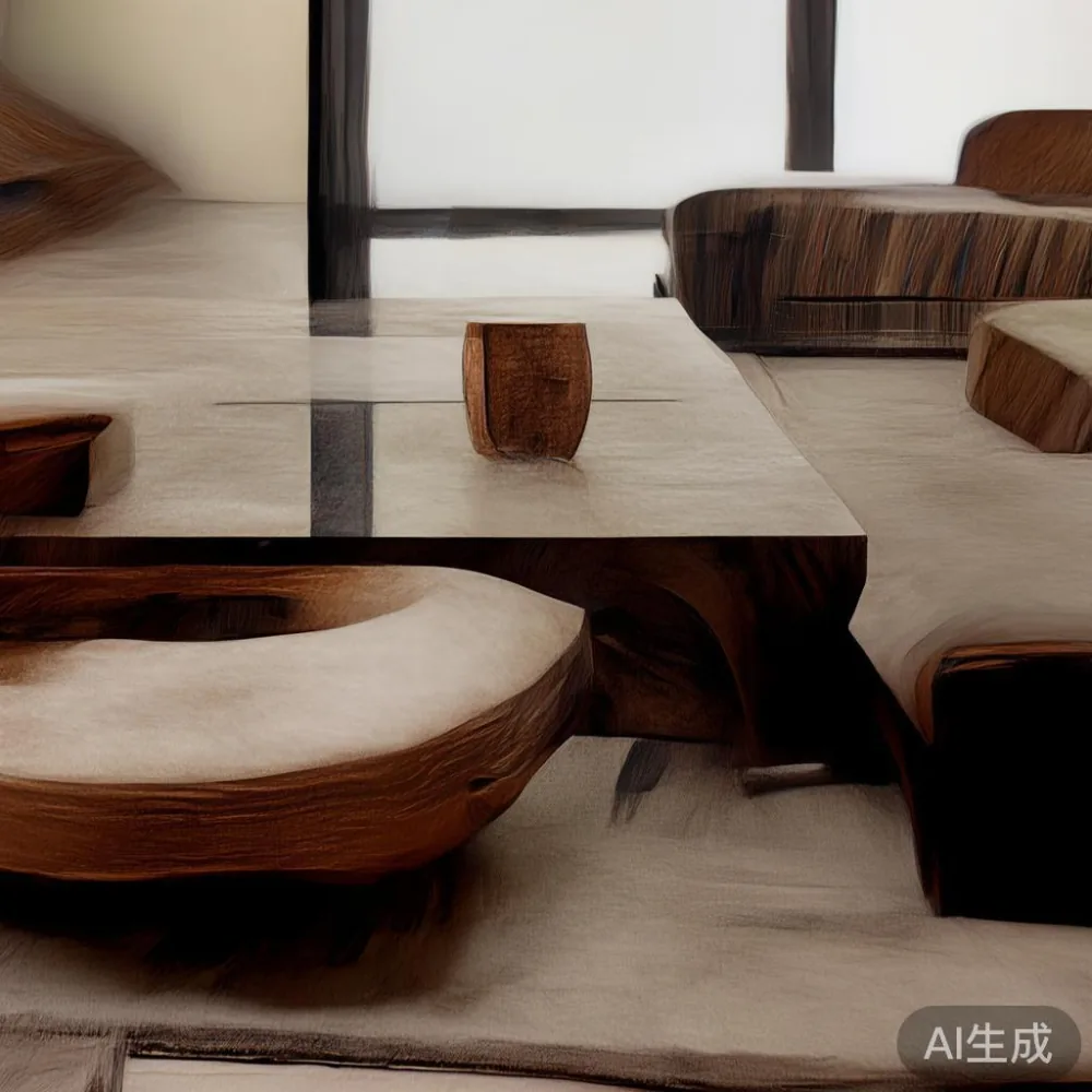 صورة حقيقية لأحد غرف المعيشة الفاخرة في فيلا في الرياض بمفروشات خشب صلب، تصميم حديث